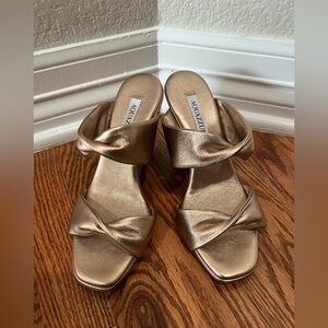 🛑SOLD OUT🛑 Aquazzura Twist Metallic Dual Band Wedge Sandals Made In Italy